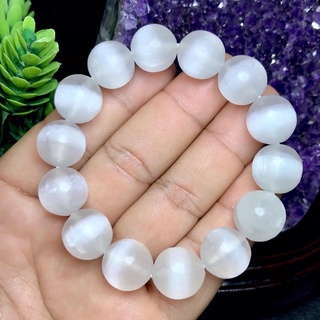 หินเซเลไนท์ Selenite  ✡️✡️ขนาด 14มิล ราคา 1200บาท