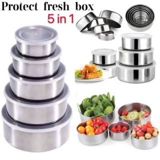 ชุดถ้วยสแตนเลส 5 ชั้น Protect fresh box stainless steel