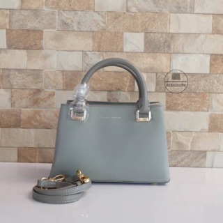 Charles &amp; Keith Structured Top Handle Bag (outlet) สีเทา