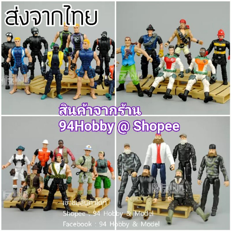 [หุ่นซีรีย์-2] 10 cm โมเดลหุ่น ทำฉากตกแต่ง เดินป่า คนงาน ดำน้ำ ว่ายน้ำ ตำรวจ