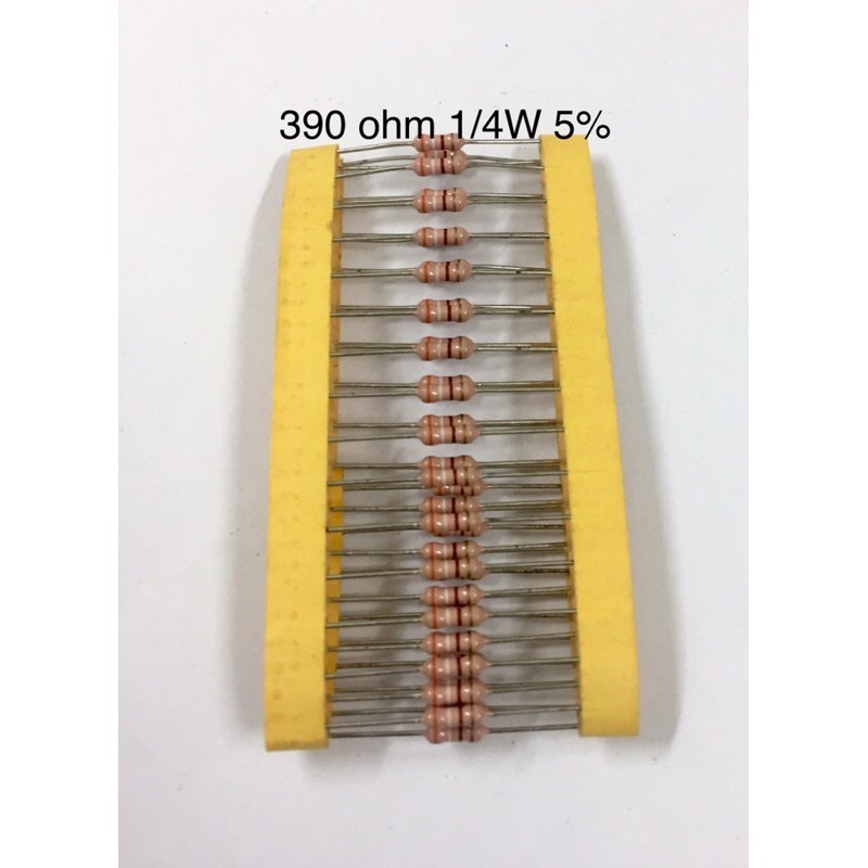 50ชิ้น 390 ohm 1/4W 5% Resistor ตัวต้านทาน 390โอห์ม 1/4วัตต์ ค่าความผิดพลาด+-5% ตัวต้านทาน
