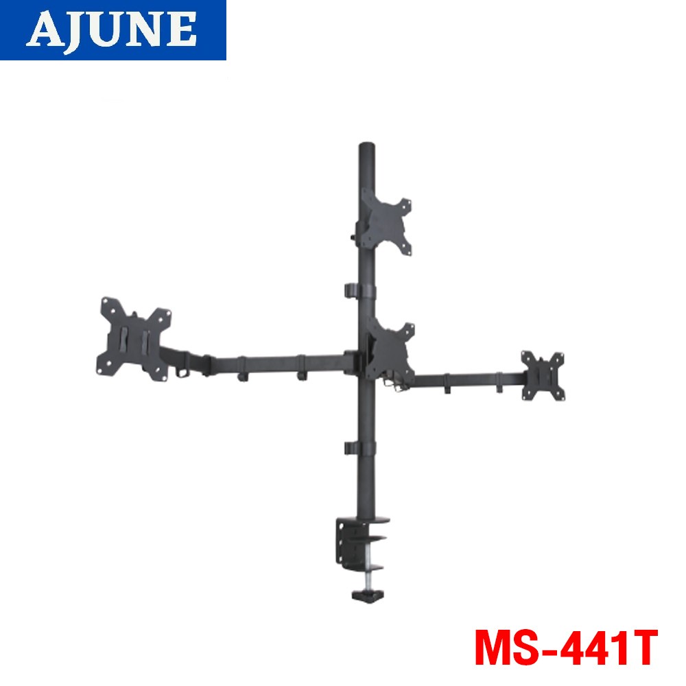 AJUNEขาตั้งจอมอนิเตอร์ 4 จอ (ล่าง3 บน1) รุ่น MS-441T (แบบยึดขอบโต๊ะ ...