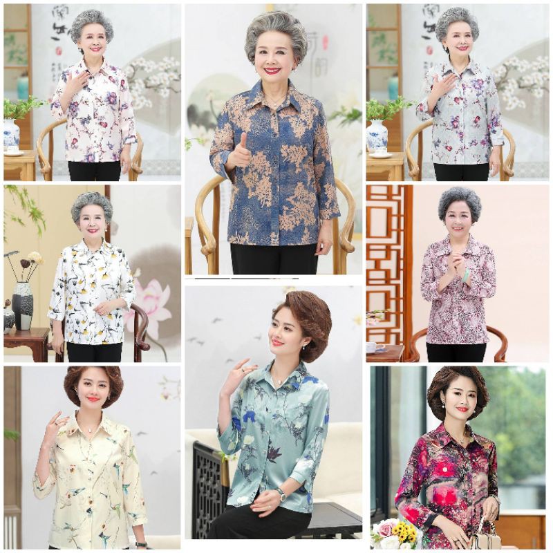 เสื้อคนแก่ลายดอก XL 2XL 4XL 5XL