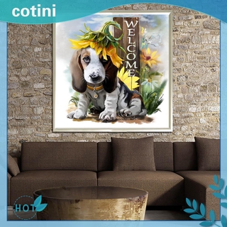 Cotini ภาพจิตรกรรมปักครอสติสลาย Cute Dog 5 D ติดประดับเพชร Diy สําหรับตกแต่งบ้าน