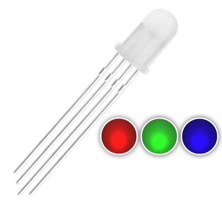 LED 5 MM RGB หลอดใส สีเขียว สีแดง สีน้ำเงิน 4 ขา