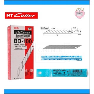 ใบมีดคัตเตอร์​ NT Cutter BD-100 คม แข็งแรง ทนทาน