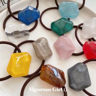 ยางมัดผมหินสี💎ยางรัดผมหินเรซิ่น ยางมัดผมเพชรอัญมณี💎 DG0002