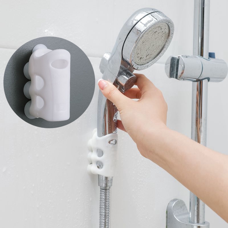 Punch-free Bathroom Wall Mount Silicone Suction Cup Shower Holder / Accessories Shower Head White Brackets Rack Accessories