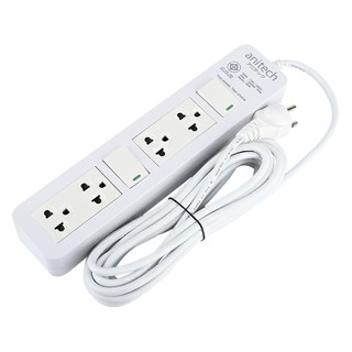 รางปลั๊กไฟ 4 ช่อง 2 สวิตซ์ ANITECH H654 5 ม.  POWER STRIP ANITECH H654 4-OUTLET 2-SWITCH 5M