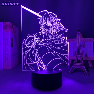 โคมไฟกลางคืน Led รูปอนิเมะมังงะ Fate Stay Night Saber 3d สําหรับตกแต่งห้องนอน ของขวัญวันเกิด