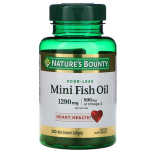 Natures Bounty Mini Fish Oil 1290 mg 90 Mini Coated Softgels