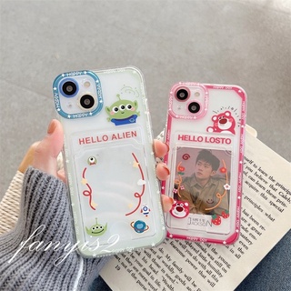 🥳Hot Sale🌈 Huawei Y9 Prime 2019 Y9A Y9S Y7A Y6P Nova 7i 8i 4E 3i P30 Lite Fashion Card Holder Case Cute Cartoon Strawberry Bear Transparent Phone Case Soft TPU Lens Protection Back Cover