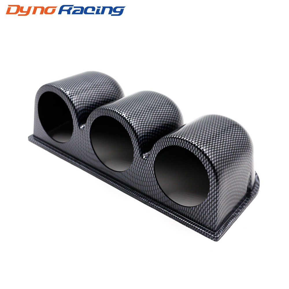 ที่ยึดมิเตอร์รถ 2 นิ้ว 52 มม. คาร์บอนสีดำ พ็อดสามเกจ Triple Hole Gauge Holder Pod