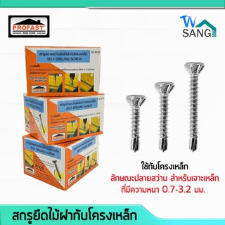 สกรูปลายสว่าน ยึดไม้ฝากับโครงเหล็ก ปลายสว่านไม่มีปีก PROFAST #7x20, #7x25, #7x32 @wsang