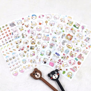 สติ๊กเกอร์การ์ตูนน่ารัก เซ็ต 6 แผ่น DIY cartoon sticker สติกเกอร์มีหลายลาย ((A69-1 ชุด สุ่มลาย))