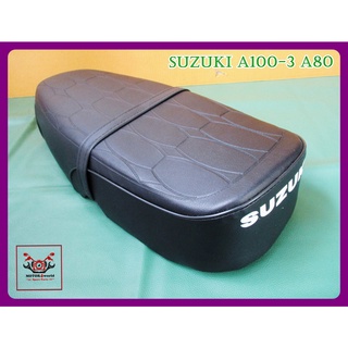 SUZUKI A100-3 A80 DOUBLE SEAT COMPLETE "BLACK" // เบาะมอเตอร์ไซค์ สีดำ หนังพวีซี สินค้าคุณภาพดี