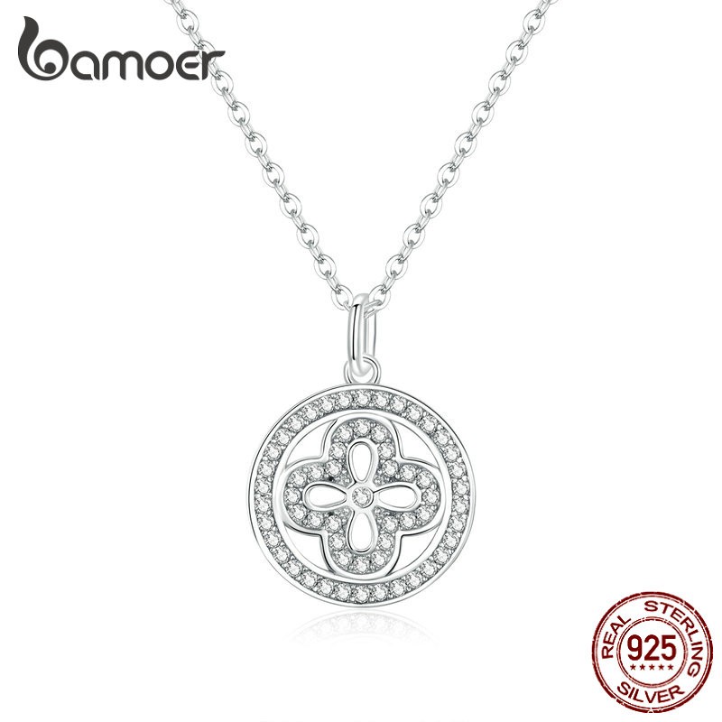 BAMOER Clover Pendant Necklace 925 Silver BSN142