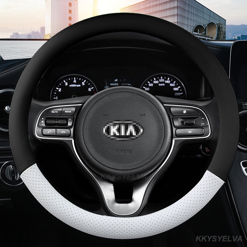 หนังไมโครไฟเบอร์กีฬาพวงมาลัยรถสําหรับ Kia Rio 2 3 4 K2 K3 K4 K5 K3S KX1 KX3 KX5 KX7 Rio Soul อุปกรณ์