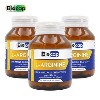 [แพ็ค 3 ขวด] แอลอาร์จินีน พลัส ซิงค์ ไบโอแคป L-Arginine plus Zinc Biocap อาร์จินีน Arginine