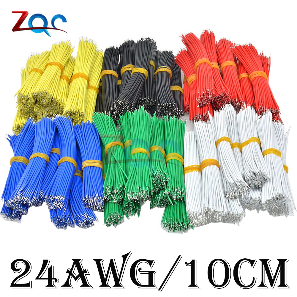 100pcs Tin-Plated Breadboard PCB Solder Cable 24AWG 10 ซม.Fly Jumper สายไฟดีบุก Conductor สายไฟ 1007