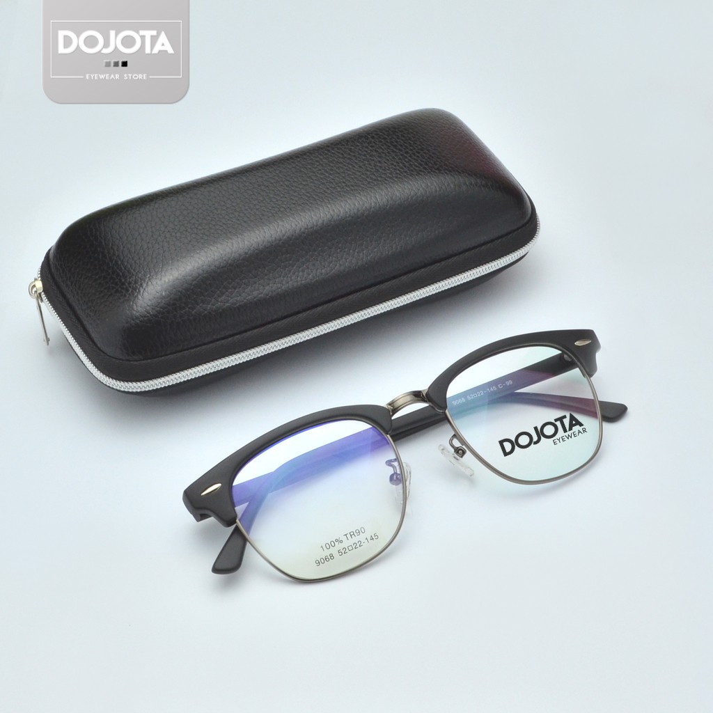 กรอบแว่นตาวินเทจ ทรง Club Master ขนาดเลนส์ 52 มม. (size L) น้ำหนักเบา 21 กรัม