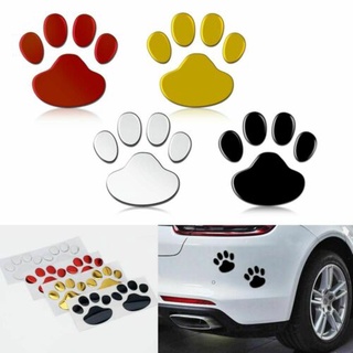 [สติ๊กเกอร์ไวนิล Paw Dog Cat Foot 3D] สําหรับติดตกแต่งรถยนต์ [2 ชิ้น]