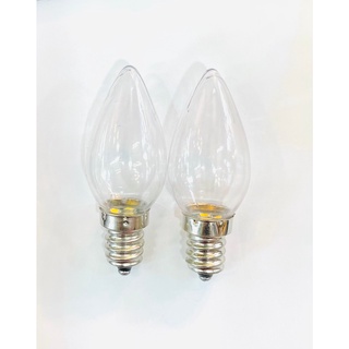 หลอดจำปาLED ใส E12  1 W กล่องล่ะ2ดวง  มีสี Warmwhite / Daylight