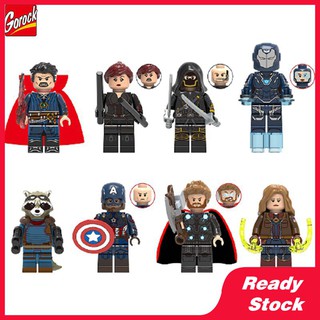 Avengers 4 Minifigures กัปตันอเมริกาหมอแปลก Thor กัปตัน Marvel Building Blocks ของเล่นเด็กเลโก้ที่สมบูรณ์