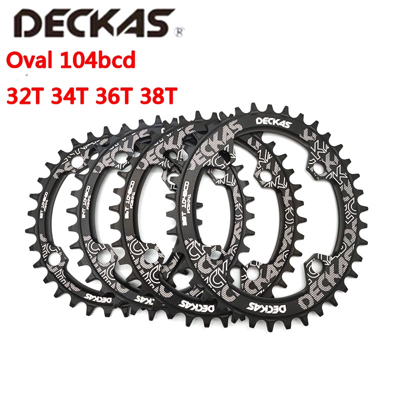 Deckas 104BCD จานหน้าจักรยาน ทรงวงรี กว้าง แคบ 32T 34T 36T 38T สําหรับรถจักรยานเสือภูเขา