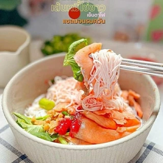 เส้นหมี่ไข่ขาว ไร้แป้ง โปรตีนสูง โซเดี่ยมต่ำ คีโตทานได้ แทนข้าว Keto White Egg Noodle NimNim