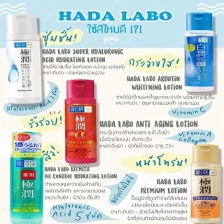 HADA LABO lotion ฮาดะ ลาโบะ โลชั่น 6 สี น้ำตบจากญี่ปุ่น ขายดีตลอดกาล 170ml.