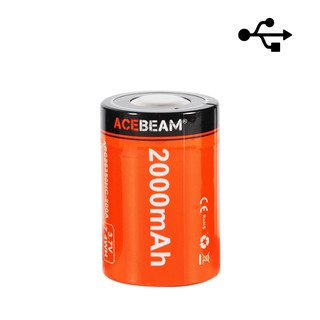 ถ่านชาร์จ ACEBEAM 26350 2000mAh มีช่องชาร์จ Micro USB ในตัว