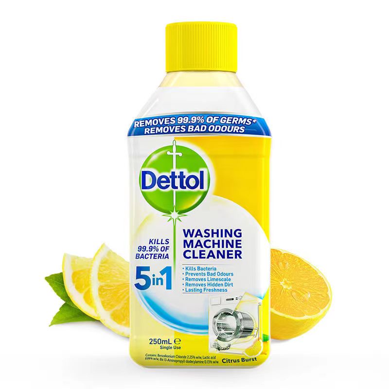 Dettol เดทตอล น้ำยาล้างถังเครื่องซักผ้าแบบน้ำ เป็นสินค้านำเข้า ใช้ได้ทั้งฝาหน้าและฝาบน ฆ่าเชื้อ 99% 250มล