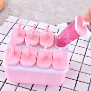 แม่พิมพ์ไอศกรีมแช่แข็ง นำมาใช้ใหม่ DIY สำหรับโยเกิร์ต น้ำผลไม้ 8 ช่อง