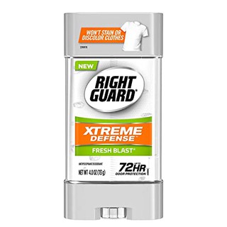 Right guard clear gel XTREME DEFENSE deodorant 4 OZ (113 g) ระงับกลิ่นกาย 72 ช.ม แบบเจล