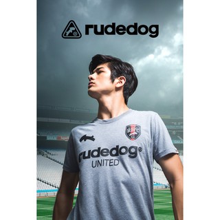 rudedog เสื้อคอกลม ชาย หญิง  รุ่น united สีเทาอ่อน