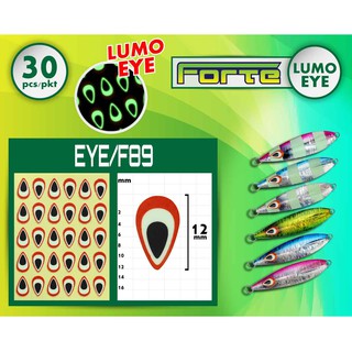 [Forte] สติ๊กเกอร์ตาปลา EYE/F ติดง่าย เหมือนตาจริง มีสีเรืองแสง