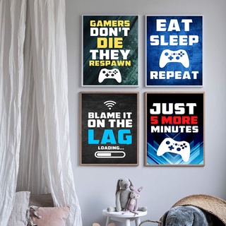 โปสเตอร์ผ้าใบ รูปภาพเกมคอนโซล สําหรับตกแต่งผนังห้องเด็กผู้ชาย