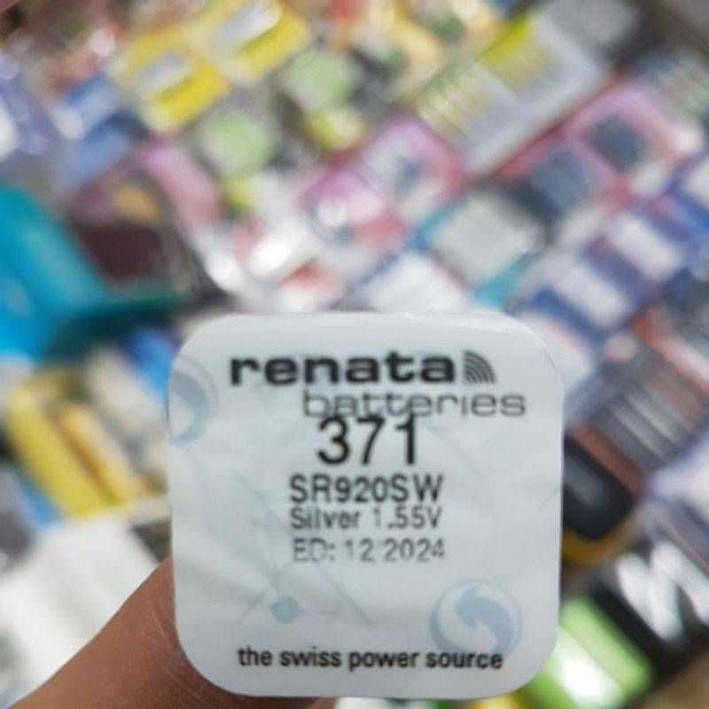 ถ่านกระดุม Renata 371, SR920SW 1.55V จำนวน 1ก้อน Silver Oxide Battery ของใหม่ ของแท้ Made in Switzer
