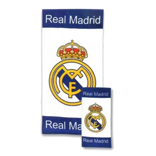 ลิขสิทธิ์แท้ ชุดผ้าขนหนู เช็ดตัว+เช็ดผม ลายฟุตบอล รีล มาดริด Real Madrid