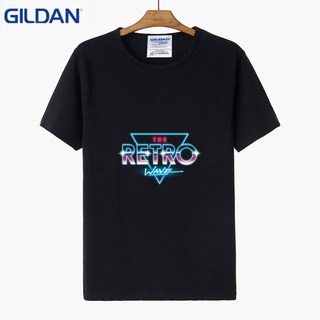 เสื้อยืดโอเวอร์ไซส์[อายุ] Gildan เสื้อยืดคอกลม ผ้าฝ้าย 100% พิมพ์ลายคลื่นย้อนยุค สไตล์ฮิปฮอป สําหรับผู้ชายS-3XL