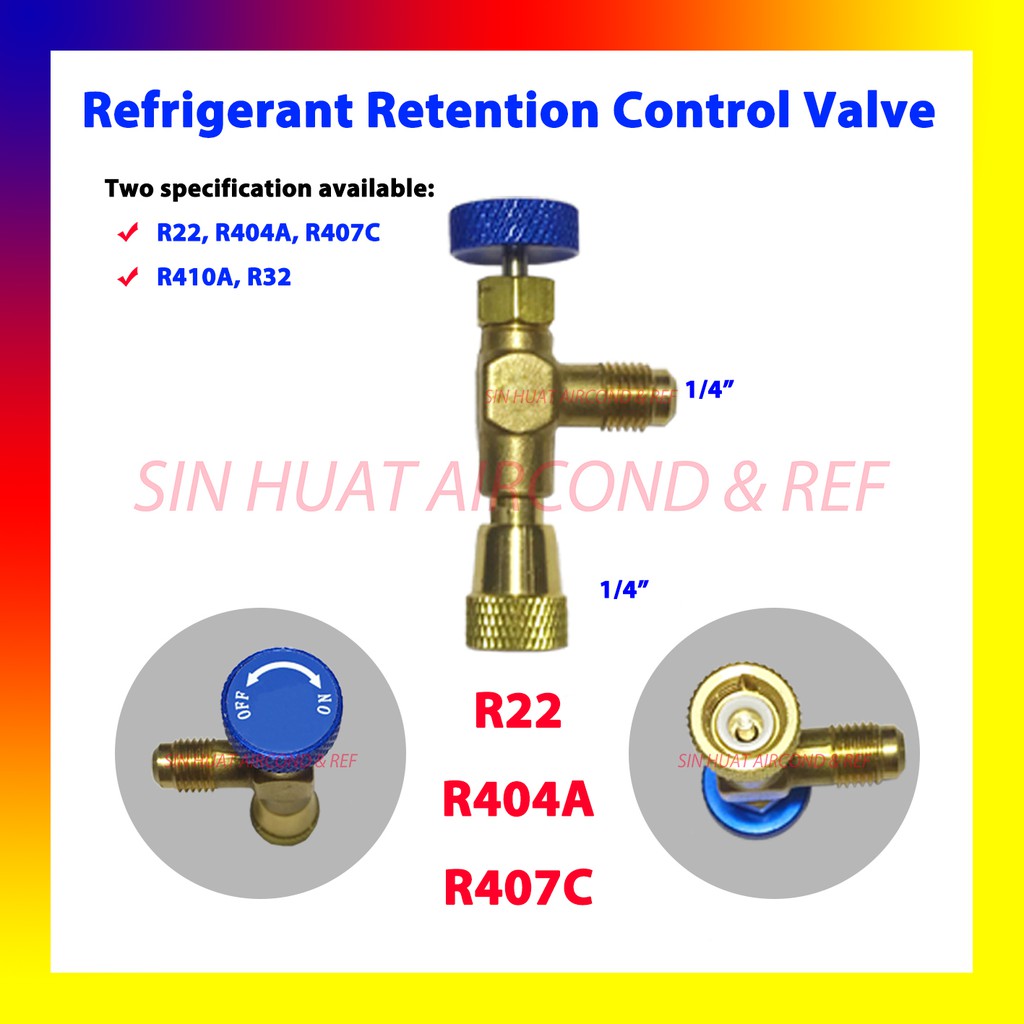 Refrigerant Retention Control วาล์ว R22 R404 R407 R410 R32 R410A R407C Flow Control วาล์ว Top Up แก๊