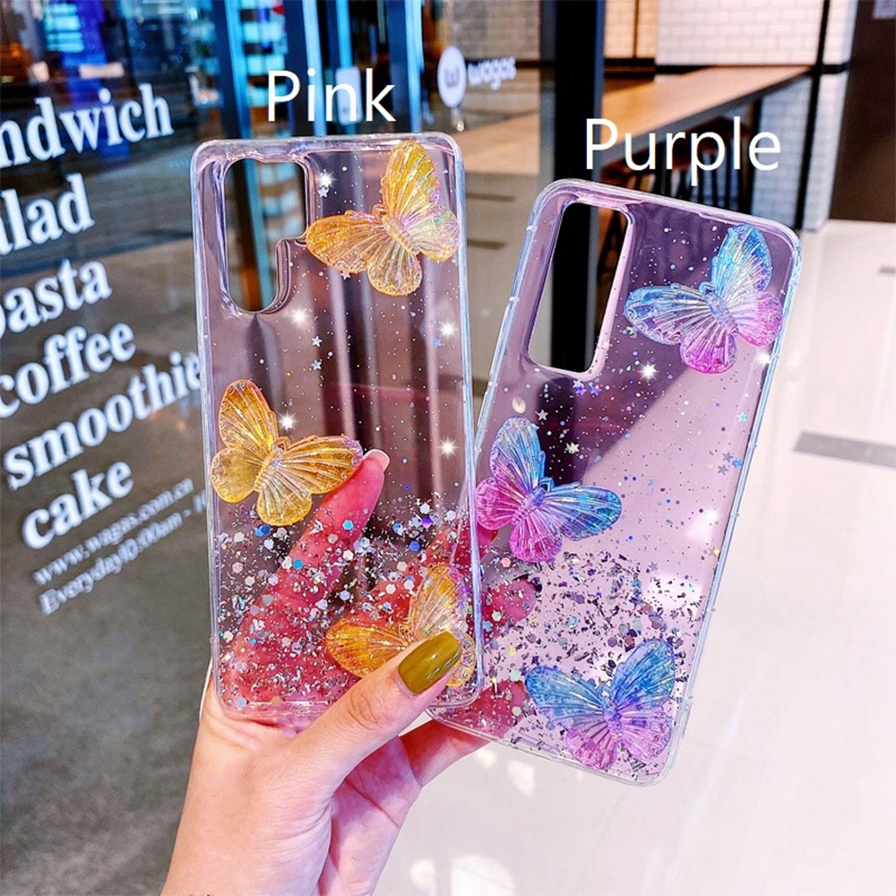 Samsung Case S20 Ultra Glitter Clear Phone Cases Samsung S8 Plus S9 Plus S10 Plus Butterflies Soft Cover Samsung S20 Plus S20Ultra S10 5G Pure Color Phone Covers Samsung S10Plus S20 FE Long Sling Samsung S20FE S9Plus S8Plus S10Plus TPU Mobile Phone Cases #8