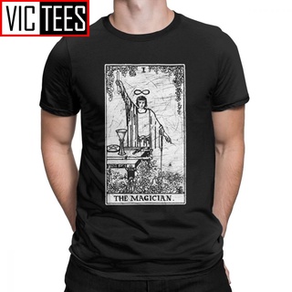 เสื้อยืดผ้าฝ้าย พิมพ์ลายไพ่ทาโรต์ เรื่อง The Magician Major Arcana Fortune Telling Occult แฟชั่นผู้ชายS-5XL