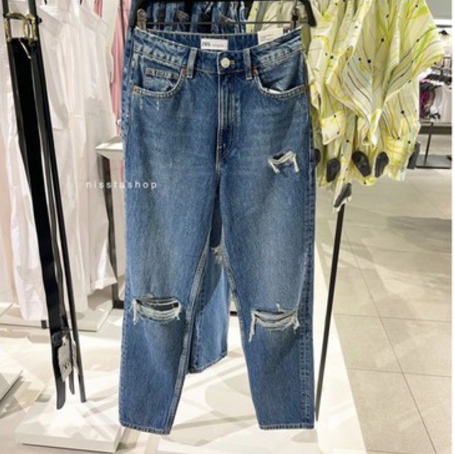 #ส่งต่อ กางเกง ยีนส์ zara รุ่น authentic denim mom jeans ราคา 990 บาท