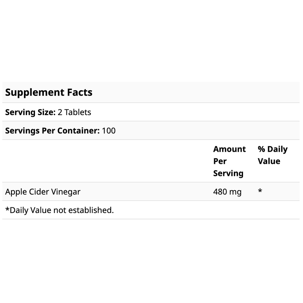 Natures Bounty Apple Cider Vinegar 480 Mg 200 Tablets Vitaminsale