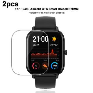 2 ชิ้น Xiaomi Huami Amazfit GTS สมาร์ทดูซอฟท์ความโปร่งใสสูงกระจกนิรภัยฟิล์มป้องกันหน้าจอ