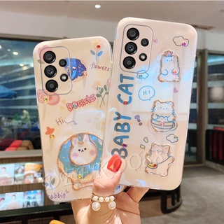 เคส ซัมซุง Samsung Galaxy A13 A23 LTE A73 M33 M23 M22 M32 M52 5G 4G 5G Handphone Casing Bling Soft Cute Lovely Cartoon Cat Rabbit Phone Case White Back Cover เคสโทรศัพท์ SamsungA73 SamsungA23