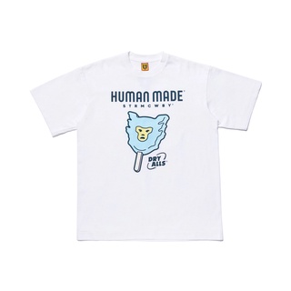 ผ้าฝ้ายแท้ คอลูกเรือHuman Made X Reo Joint Polar Bear Hugs Ape-Man Ice Cream เสื้อยืดลําลองสําหรับผู้ชายผู้หญิงแขนสั้นพิ