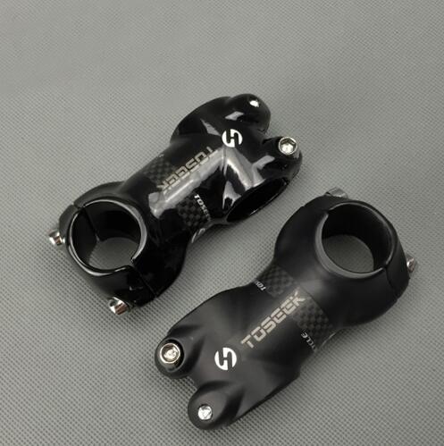 Toseek 3K คาร์บอนเต็ม + อลูมิเนียม matte Glossy จักรยานเสือภูเขา MTB stem จักรยานเสือหมอบ 25.4 x 50/60/70/80 มม.จัดส่งฟรี